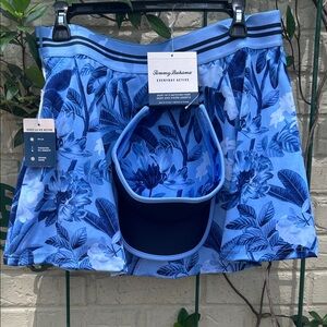 Tommy Bahama Blue Floral Skort with Matching Visor